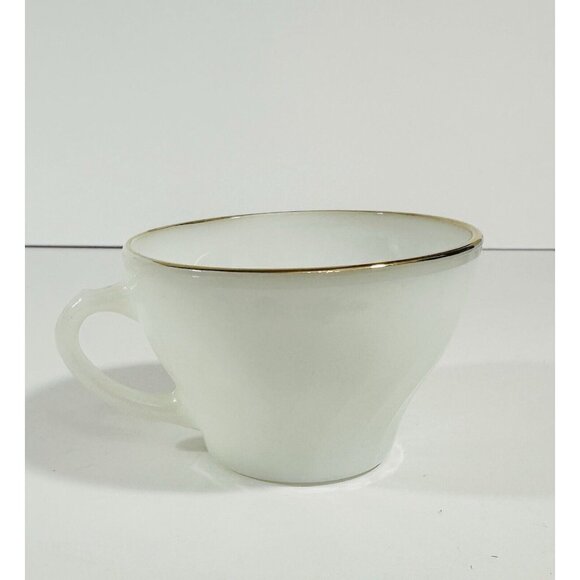 Anchor Hocking Fire King Oven Ware Fluted Swirl Milk Glass Gold Trim Set Vintage - Picture 11 of 16